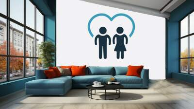 two color family care vector icon from insurance concept. isolated blue family care vector sign symbol can be use for web, mobile and logo. eps 10 Wall mural