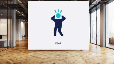 two color fear vector icon from halloween concept. isolated blue fear vector sign symbol can be use for web, mobile and logo. eps 10 Wall mural