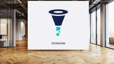 two color filtration vector icon from alcohol concept. isolated blue filtration vector sign symbol c Wall mural