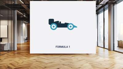 two color formula 1 vector icon from transport concept. isolated blue formula 1 vector sign symbol can be use for web, mobile and logo. eps 10 Wall mural