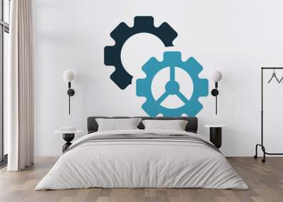 two color gear option vector icon from user interface concept. isolated blue gear option vector sign symbol can be use for web, mobile and logo. eps 10 Wall mural