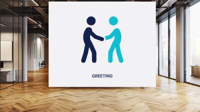 two color greeting vector icon from activity and hobbies concept. isolated blue greeting vector sign symbol can be use for web, mobile and logo. eps 10 Wall mural