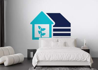 two color house vector icon from farming and gardening concept. isolated blue house vector sign symb Wall mural