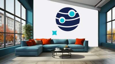 two color jupiter with satellite vector icon from astronomy concept. isolated blue jupiter with satellite vector sign symbol can be use for web, mobile and logo. eps 10 Wall mural