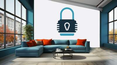 two color lock graphic interface security vector icon from security concept. isolated blue lock graphic interface security vector sign symbol can be use for web, mobile and logo. eps 10 Wall mural