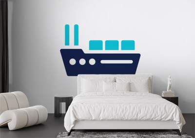 two color logistic ship vector icon from delivery and logistics concept. isolated blue logistic ship vector sign symbol can be use for web, mobile and logo. eps 10 Wall mural