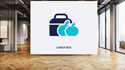 two color lunch box vector icon from education 2 concept. isolated blue lunch box vector sign symbol can be use for web, mobile and logo. eps 10 Wall mural