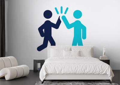 two color meeting with a friend vector icon from activity and hobbies concept. isolated blue meeting with a friend vector sign symbol can be use for web, mobile and logo. eps 10 Wall mural