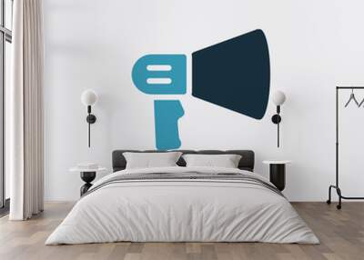 two color megaphone side view vector icon from tools and utensils concept. isolated blue megaphone side view vector sign symbol can be use for web, mobile and logo. eps 10 Wall mural