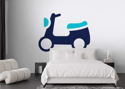 two color motorbike vector icon from delivery and logistic concept. isolated blue motorbike vector sign symbol can be use for web, mobile and logo. eps 10 Wall mural