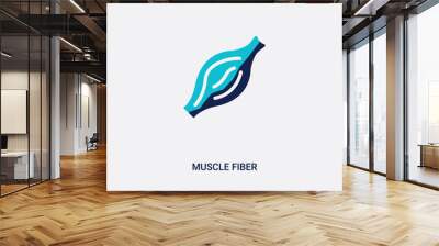 two color muscle fiber vector icon from human body parts concept. isolated blue muscle fiber vector sign symbol can be use for web, mobile and logo. eps 10 Wall mural