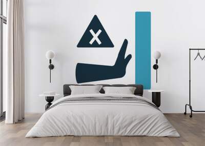 two color no push vector icon from shapes concept. isolated blue no push vector sign symbol can be use for web, mobile and logo. eps 10 Wall mural