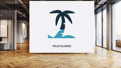 two color palm islands vector icon from nature concept. isolated blue palm islands vector sign symbol can be use for web, mobile and logo. eps 10 Wall mural