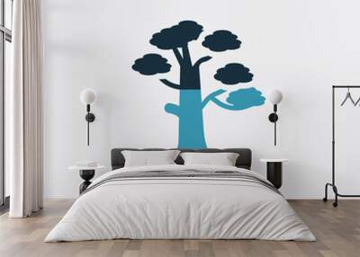 two color pitch pine tree vector icon from nature concept. isolated blue pitch pine tree vector sign symbol can be use for web, mobile and logo. eps 10 Wall mural