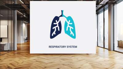 two color respiratory system vector icon from human body parts concept. isolated blue respiratory system vector sign symbol can be use for web, mobile and logo. eps 10 Wall mural