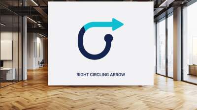 two color right circling arrow vector icon from arrows concept. isolated blue right circling arrow vector sign symbol can be use for web, mobile and logo. eps 10 Wall mural