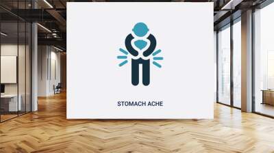 two color stomach ache vector icon from people concept. isolated blue stomach ache vector sign symbol can be use for web, mobile and logo. eps 10 Wall mural