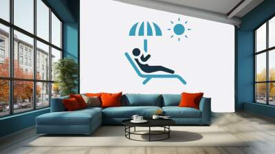 two color sun bath vector icon from travel 2 concept. isolated blue sun bath vector sign symbol can be use for web, mobile and logo. eps 10 Wall mural