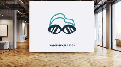 two color swimming glasses vector icon from nautical concept. isolated blue swimming glasses vector sign symbol can be use for web, mobile and logo. eps 10 Wall mural