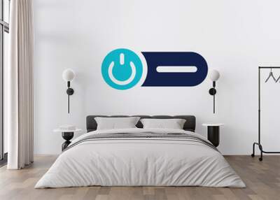 two color switch off vector icon from general concept. isolated blue switch off vector sign symbol can be use for web, mobile and logo. eps 10 Wall mural