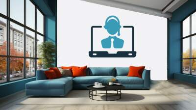 two color tech support vector icon from web hosting concept. isolated blue tech support vector sign symbol can be use for web, mobile and logo. eps 10 Wall mural