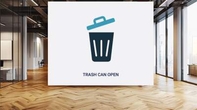 two color trash can open vector icon from tools and utensils concept. isolated blue trash can open vector sign symbol can be use for web, mobile and logo. eps 10 Wall mural