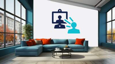 two color video chat vector icon from communication concept. isolated blue video chat vector sign symbol can be use for web, mobile and logo. eps 10 Wall mural