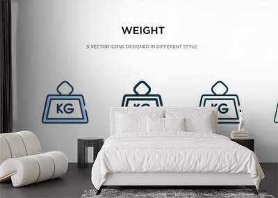 weight icon in different style vector illustration. two colored and black weight vector icons designed in filled, outline, line and stroke style can be used for web, mobile, ui Wall mural