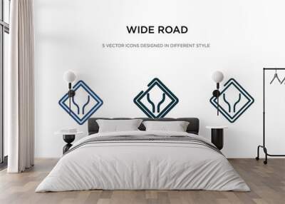 wide road icon in different style vector illustration. two colored and black wide road vector icons designed in filled, outline, line and stroke style can be used for web, mobile, ui Wall mural