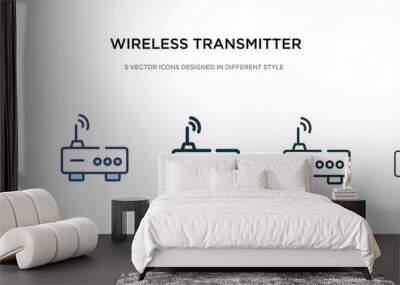 wireless transmitter icon in different style vector illustration. two colored and black wireless transmitter vector icons designed in filled, outline, line and stroke style can be used for web, Wall mural