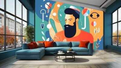 Vector art Wall mural