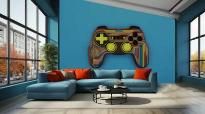 Abstract lines drawing of video game controller. AI generated Wall mural