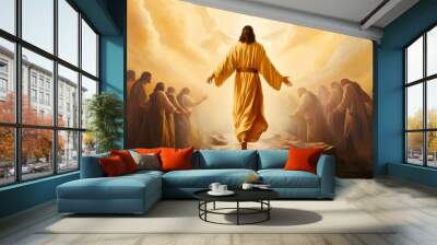 Glorious Ascension of Jesus Christ: Rising with Faith to Join Heavenly Realm Wall mural