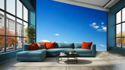 blue sky background with tiny clouds Wall mural