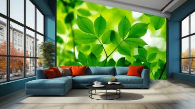 green leaves Wall mural