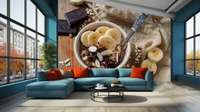 A tasty dessert and a light meal in one bowl Wall mural