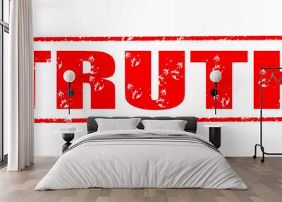 Truth on the white background, red illustration Wall mural