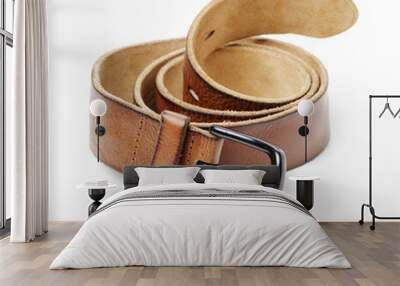 Belts on a white background Wall mural