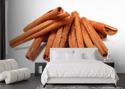 Cinnamon on white background  Wall mural