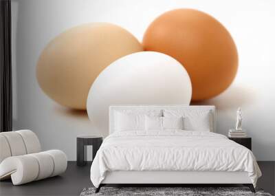 eggs on white background Wall mural