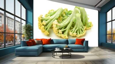 Fresh cauliflower on white background  Wall mural