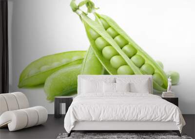 Fresh peas isolated on white background  Wall mural