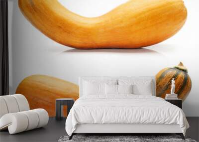 two yellow squash isolated on white Wall mural