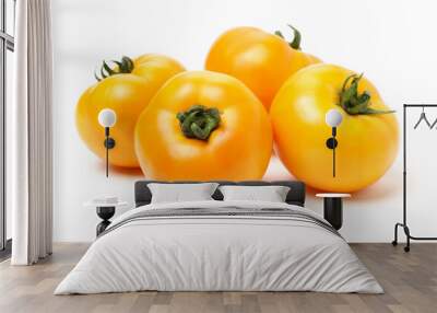 yellow tomatoes on white background. Wall mural