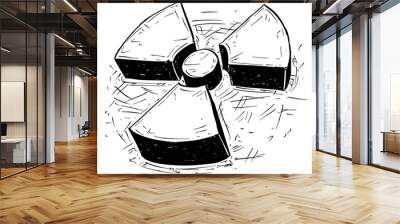 Nuclear Radiation Symbol Vector Hand Drawing Doodle Wall mural