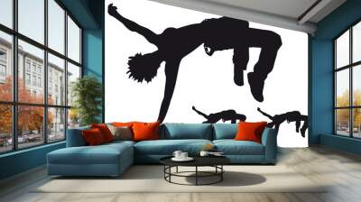 dancer silhouette on a white background Wall mural