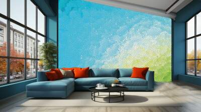 gradually blended abstract soft gradient mosaic grunge effect colorful turquoise blue green beige yellow white digital background  Wall mural