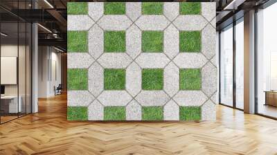 seamless organic texture square gray and green pattern Wall mural