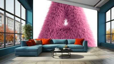 Pink 3D Fluffy Letter A Wall mural