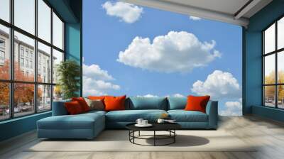 Clouds in the blue sky Wall mural